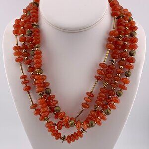 Multistrand Carnelian Necklace by John Beeman Designs High-end Jeweler J622